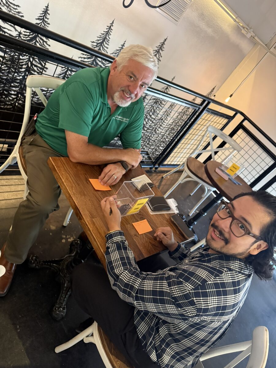 Two Change Agents connecting at the table